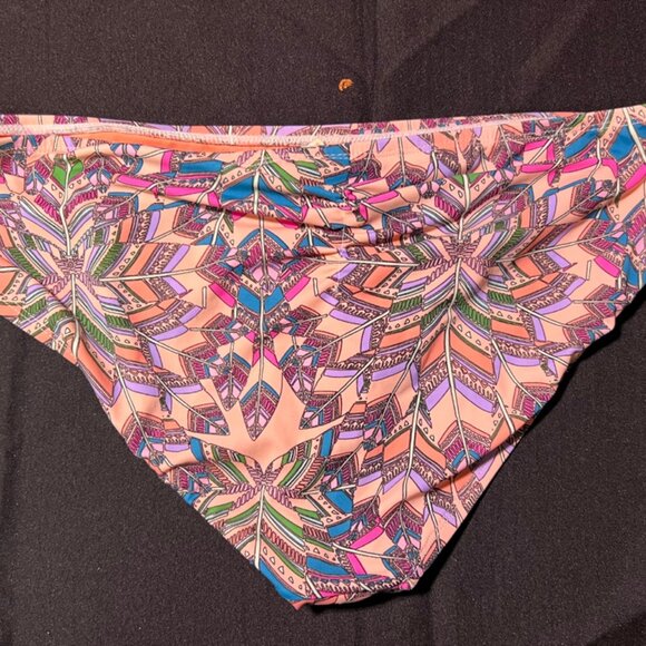 Urban Sea‎ Sz XL Peach Floral Geometric Cheeky Bikini Swim Bottoms (D) - Picture 4 of 4